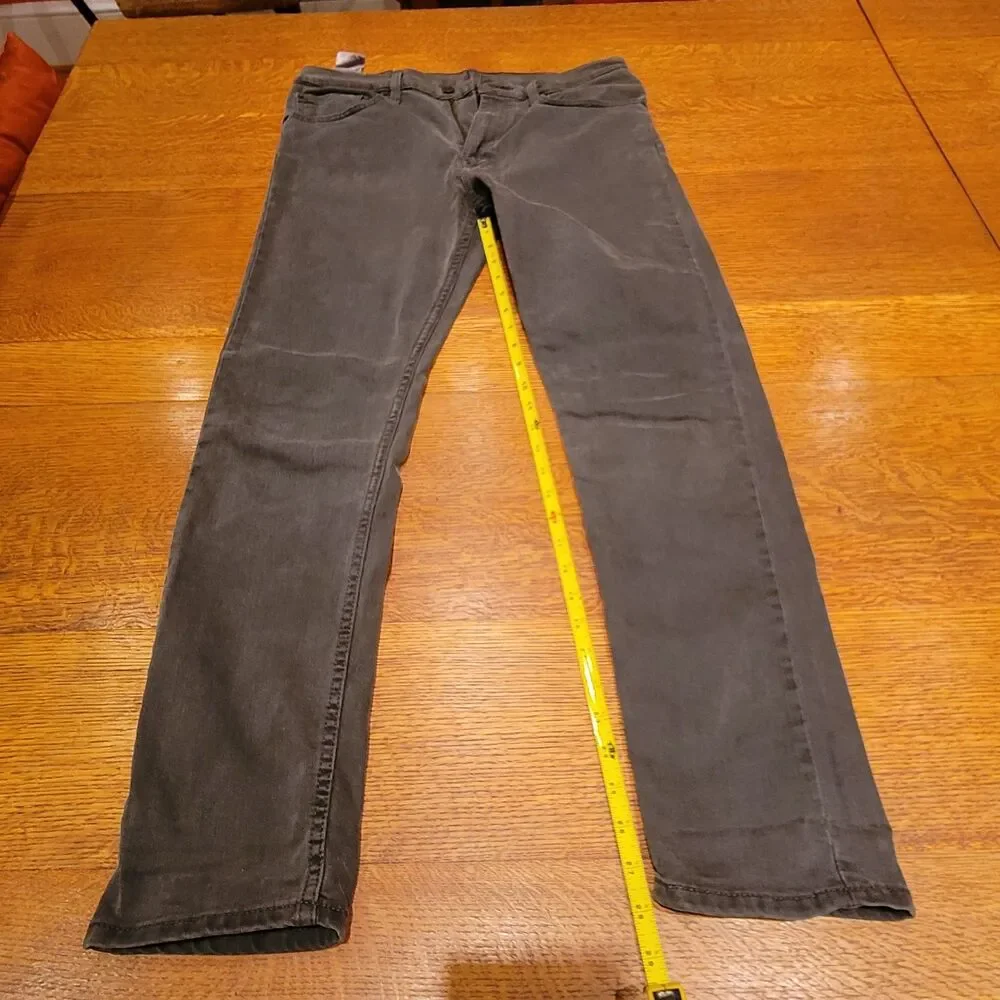 Levi's 512 34x32 Men's Gray Slim Fit Stretch Denim Jeans 5-Pocket Zip Button